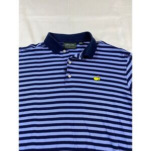 Masters Collection Mens Blue Striped Pima Cotton Golf Polo Shirt Size M